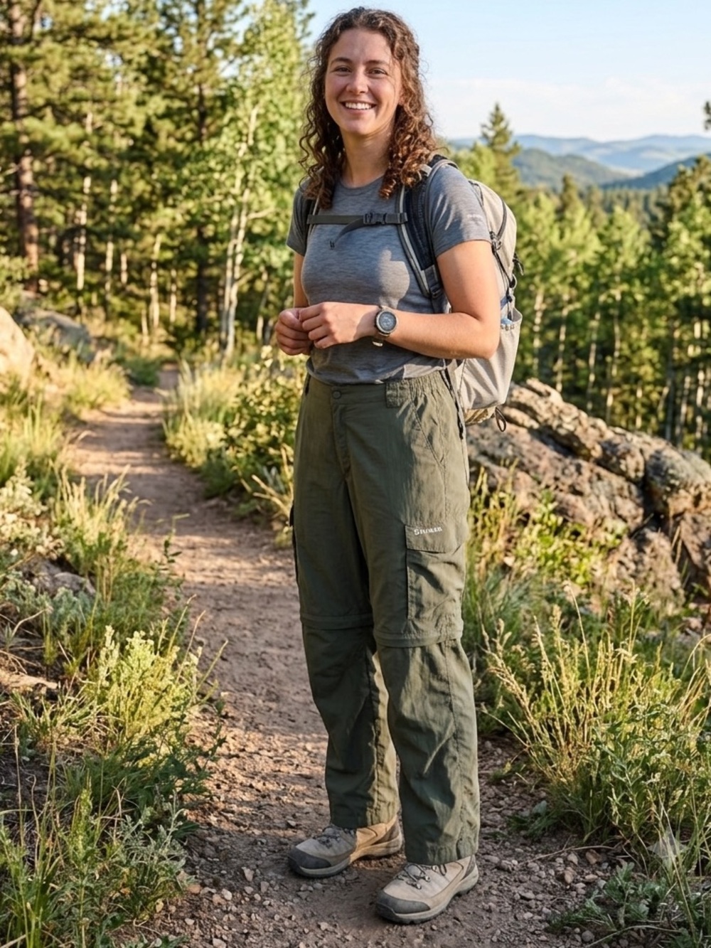 Simms Fishing Products Khaki Outdoor Hiking Camping Convertible Pants Womens XL